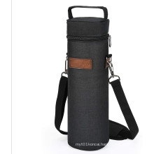 Custom Logo Leakproof Outdoor Travel Portable Thermal Tote Sling Wine Carrier 1 Bottle Insulated Wine Bottle Cooler Bag